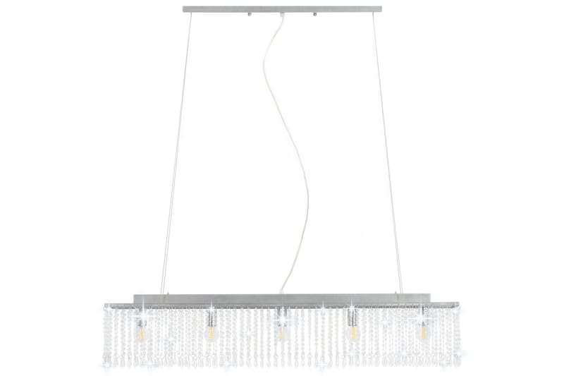 Taklampe med krystallperler sølv 104 cm E14 - Silver - Belysning - Innendørsbelysning & Lamper - Taklampe - Krystallkrone & takkrone