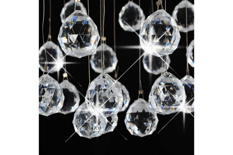 Taklampe med krystallperler sølv sfrisk 3 x G9 lysprer - Silver - Krystallkrone & takkrone - Stuelampe - Soveromslampe