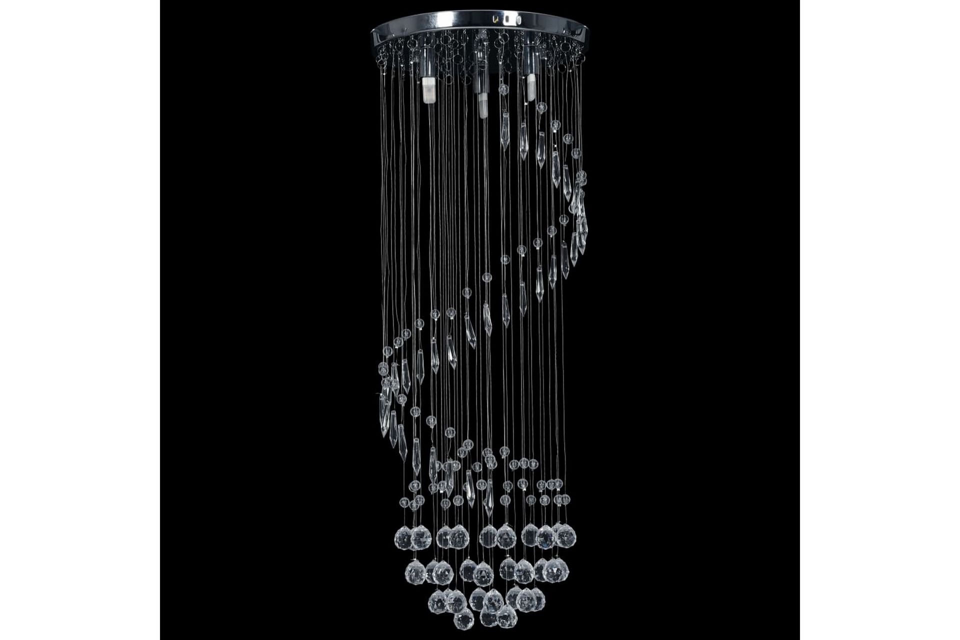 Taklampe med krystallperler sølv spiral G9 - Silver - Belysning - Innendørsbelysning & Lamper - Taklampe - Krystallkrone & takkrone