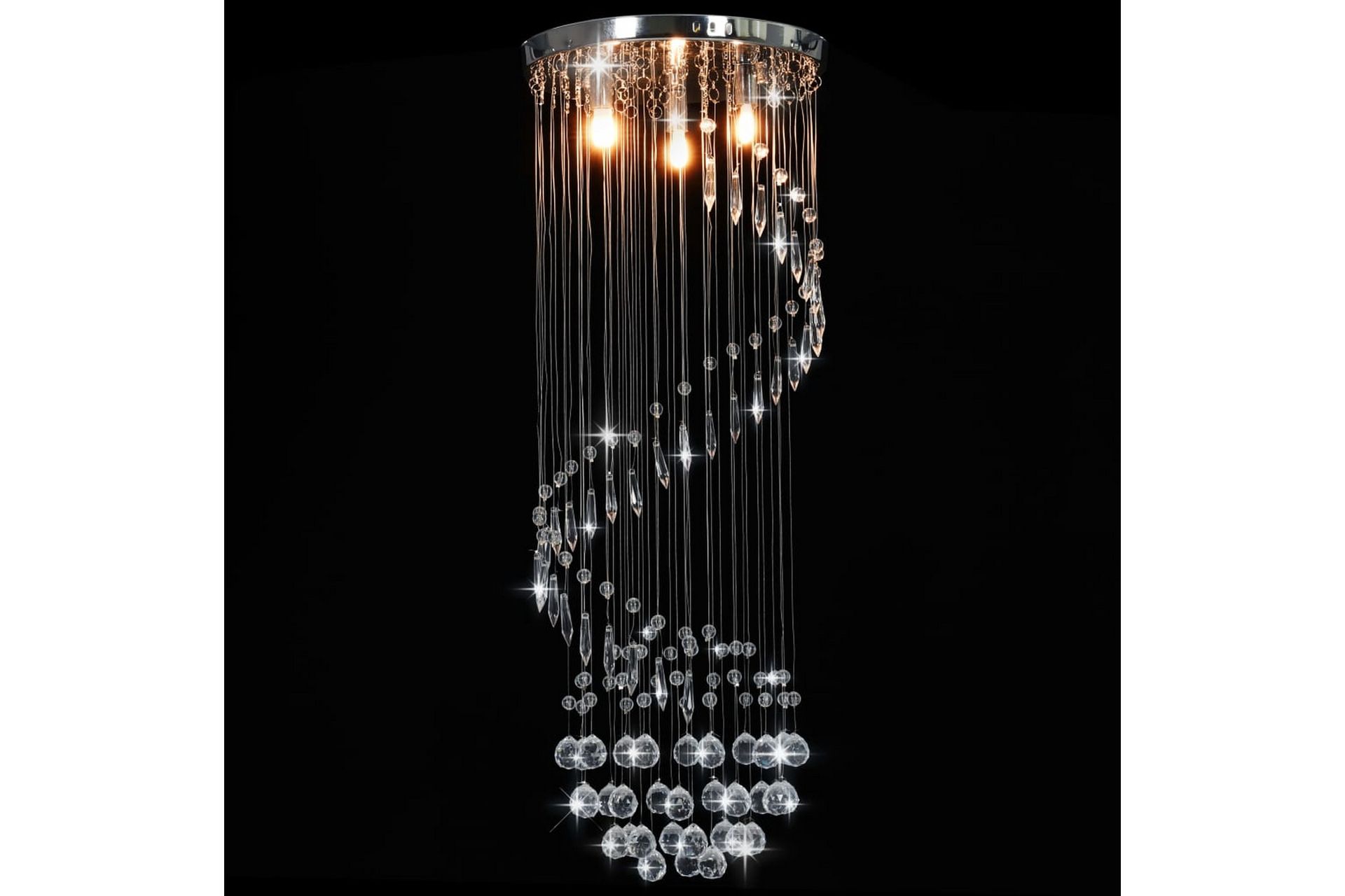 Taklampe med krystallperler sølv spiral G9 - Silver - Belysning - Innendørsbelysning & Lamper - Taklampe - Krystallkrone & takkrone