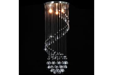 Taklampe med krystallperler sølv spiral G9 - Silver - Belysning - Innendørsbelysning & Lamper - Taklampe - Krystallkrone & takkrone