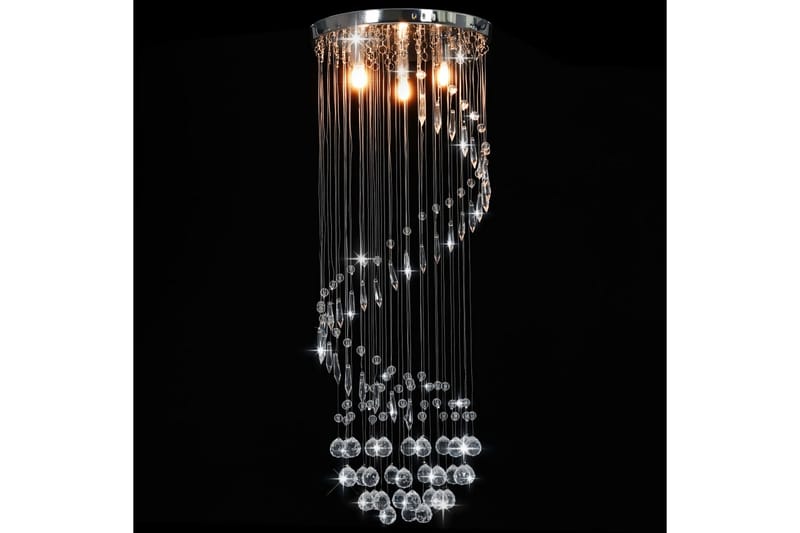 Taklampe med krystallperler sølv spiral G9 - Silver - Belysning - Innendørsbelysning & Lamper - Taklampe - Krystallkrone & takkrone