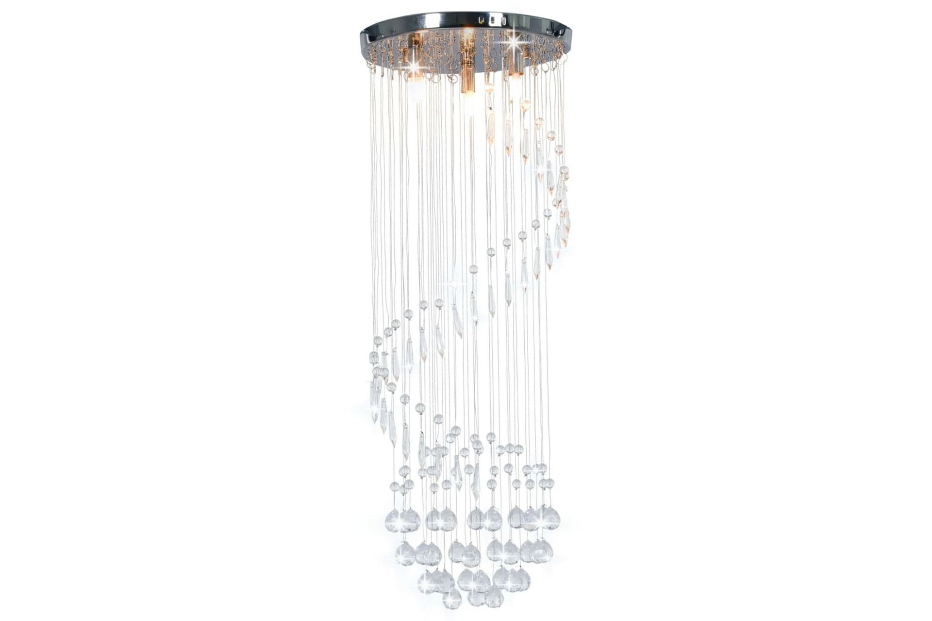 Taklampe med krystallperler sølv spiral G9 - Silver - Belysning - Innendørsbelysning & Lamper - Taklampe - Krystallkrone & takkrone