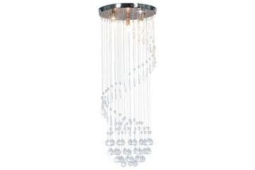 Taklampe med krystallperler sølv spiral G9 - Silver - Belysning - Innendørsbelysning & Lamper - Taklampe - Krystallkrone & takkrone