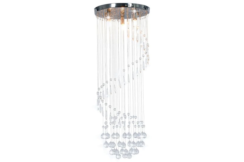 Taklampe med krystallperler sølv spiral G9 - Silver - Belysning - Innendørsbelysning & Lamper - Taklampe - Krystallkrone & takkrone