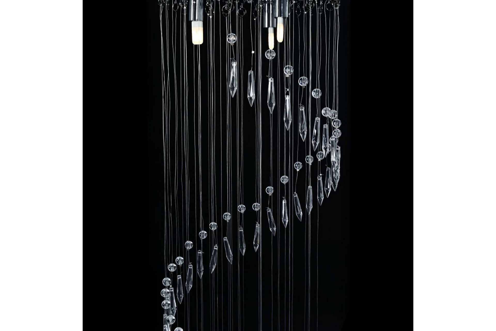 Taklampe med krystallperler sølv spiral G9 - Silver - Belysning - Innendørsbelysning & Lamper - Taklampe - Krystallkrone & takkrone