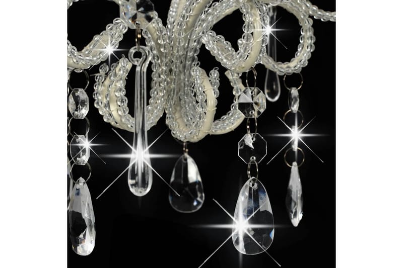Taklampe med perler hvit rund E14 - Hvit - Belysning - Innendørsbelysning & Lamper - Taklampe - Krystallkrone & takkrone