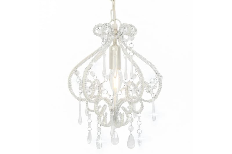 Taklampe med perler hvit rund E14 - Hvit - Belysning - Innendørsbelysning & Lamper - Taklampe - Krystallkrone & takkrone