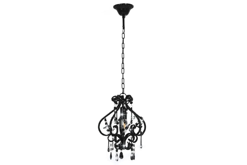 Taklampe med perler svart rund E14 - Svart - Belysning - Innendørsbelysning & Lamper - Taklampe - Krystallkrone & takkrone