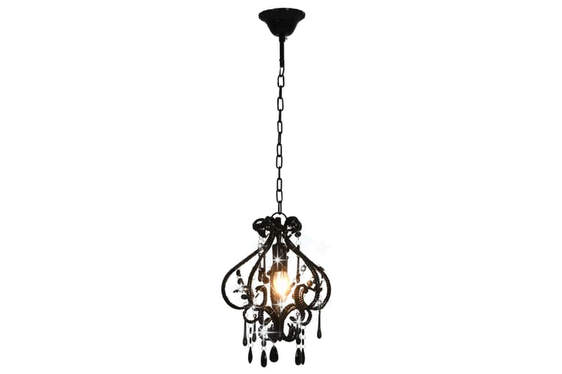 Taklampe med perler svart rund E14 - Svart - Belysning - Innendørsbelysning & Lamper - Taklampe - Krystallkrone & takkrone