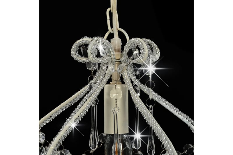 Taklampe med perler hvit rund E14 - Hvit - Krystallkrone & takkrone - Stuelampe - Soveromslampe