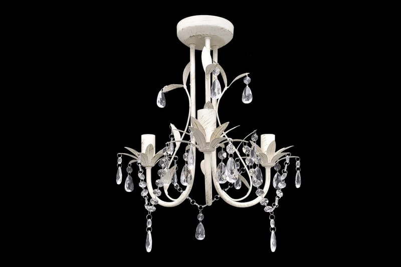 Taklampe/lysekrone elegant hvit - Antikkhvit - Belysning - Innendørsbelysning & Lamper - Taklampe - Krystallkrone & takkrone
