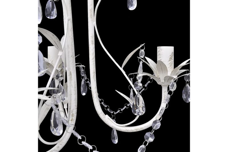 Taklampe/lysekrone elegant hvit - Antikkhvit - Belysning - Innendørsbelysning & Lamper - Taklampe - Krystallkrone & takkrone