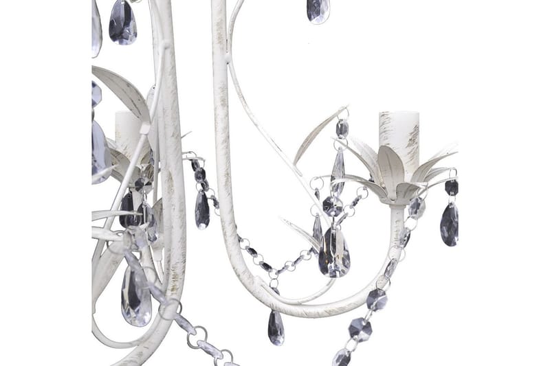 Taklampe/lysekrone elegant hvit - Antikkhvit - Belysning - Innendørsbelysning & Lamper - Taklampe - Krystallkrone & takkrone
