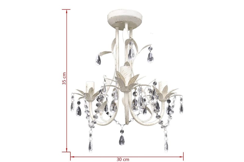 Taklampe/lysekrone elegant hvit - Antikkhvit - Belysning - Innendørsbelysning & Lamper - Taklampe - Krystallkrone & takkrone