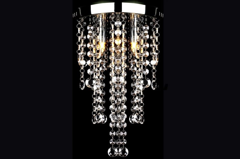 Taklampe/lysekrone med krystallperler hvit - Belysning - Innendørsbelysning & Lamper - Taklampe - Krystallkrone & takkrone
