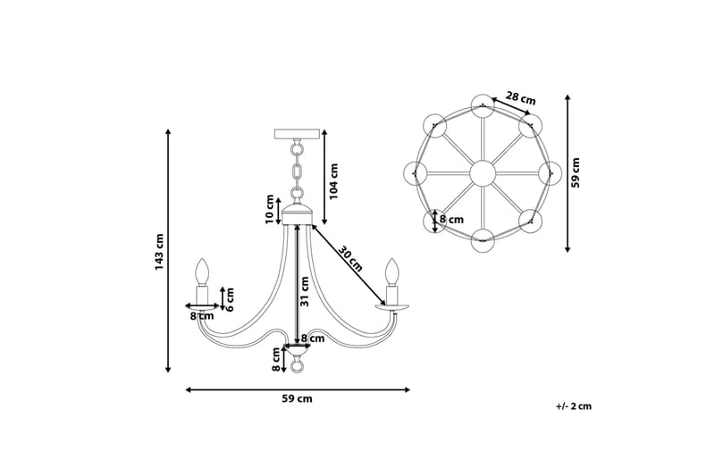 Teesta Lysekrone 59 cm - Svart - Belysning - Innendørsbelysning & Lamper - Taklampe - Krystallkrone & takkrone
