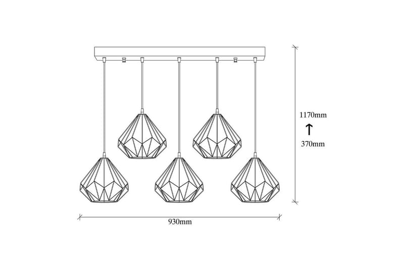 Lysekrone Almasi Five Svart - Svart - Belysning - Innendørsbelysning & Lamper - Taklampe - Pendellamper & Hengelamper