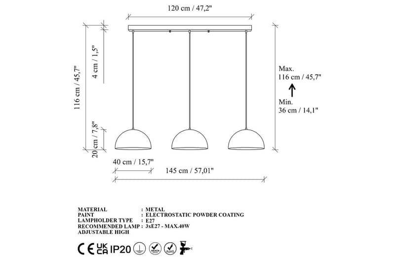 Lysekrone Brena Gull Tre Sokkel - 145 x 40 x 116 cm - Belysning - Innendørsbelysning & Lamper - Taklampe - Pendellamper & Hengelamper