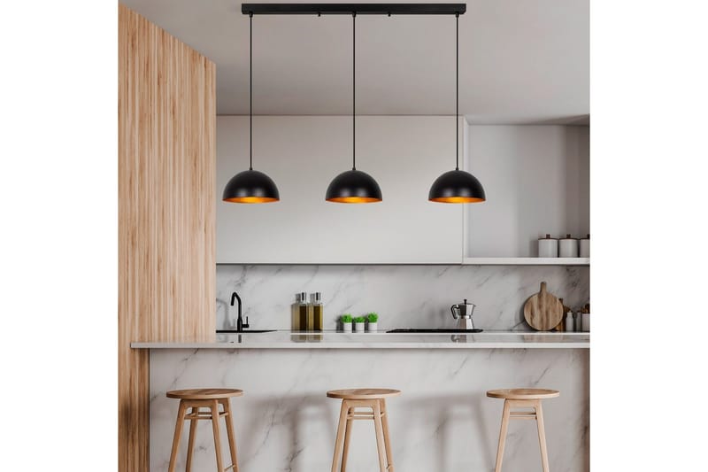 Lysekrone Brena Svart Tre Sokkel - 140 x 30 x 111 cm - Belysning - Innendørsbelysning & Lamper - Taklampe - Pendellamper & Hengelamper