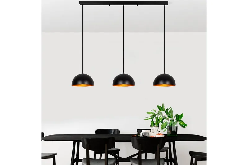 Lysekrone Brena Svart Tre Sokkel - 140 x 30 x 111 cm - Belysning - Innendørsbelysning & Lamper - Taklampe - Pendellamper & Hengelamper