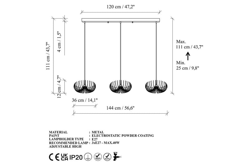 Lysekrone Dorinburg gull - Gull - Belysning - Innendørsbelysning & Lamper - Taklampe - Pendellamper & Hengelamper