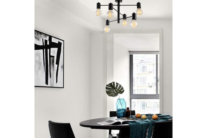 Lysekrone Hexaia Ned Svart - Svart - Belysning - Innendørsbelysning & Lamper - Taklampe - Pendellamper & Hengelamper