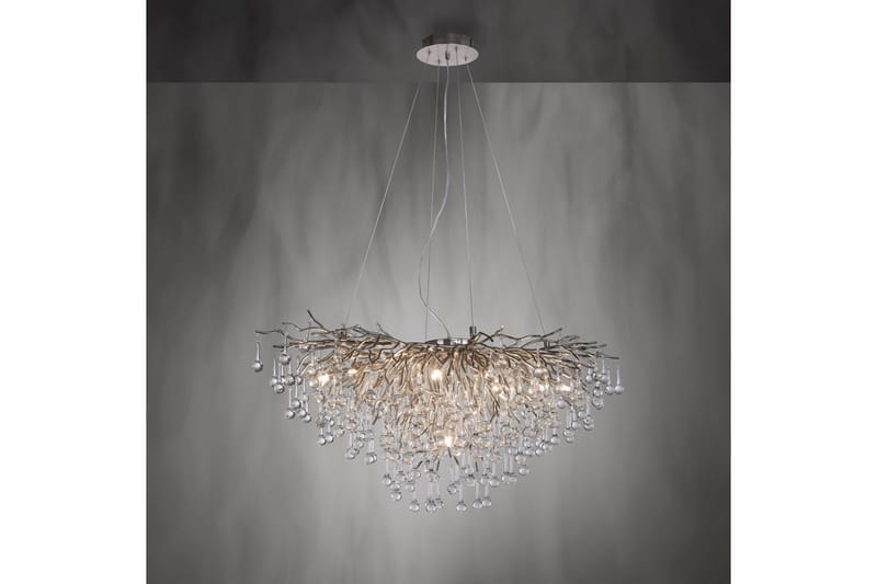 Lysekrone Icicle - 50x250x100 cm, Stål - Belysning - Innendørsbelysning & Lamper - Taklampe - Krystallkrone & takkrone