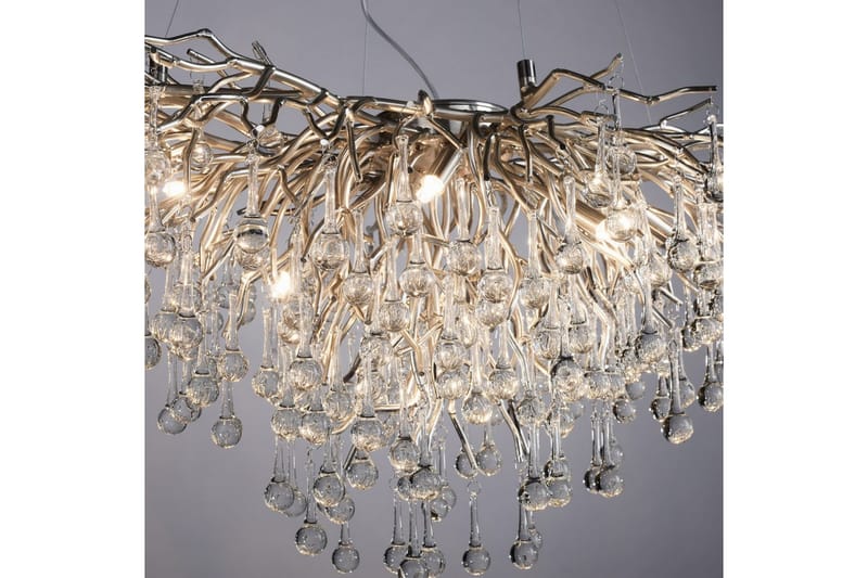 Lysekrone Icicle - 50x250x100 cm, Stål - Belysning - Innendørsbelysning & Lamper - Taklampe - Krystallkrone & takkrone