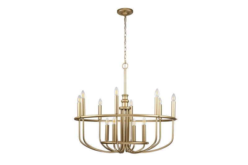 Lysekrone Kichler Capitol Hill 882x779 mm, Malt Naturlig Messing - 882x779 mm, Malt Naturlig Messing - Belysning - Innendørsbelysning & Lamper - Taklampe - Krystallkrone & takkrone