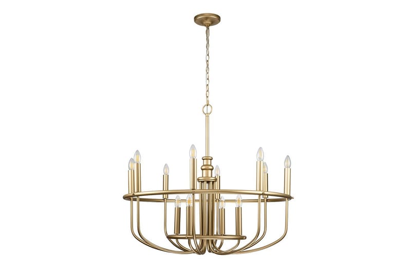 Lysekrone Kichler Capitol Hill 882x779 mm, Malt Naturlig Messing - 882x779 mm, Malt Naturlig Messing - Belysning - Innendørsbelysning & Lamper - Taklampe - Krystallkrone & takkrone