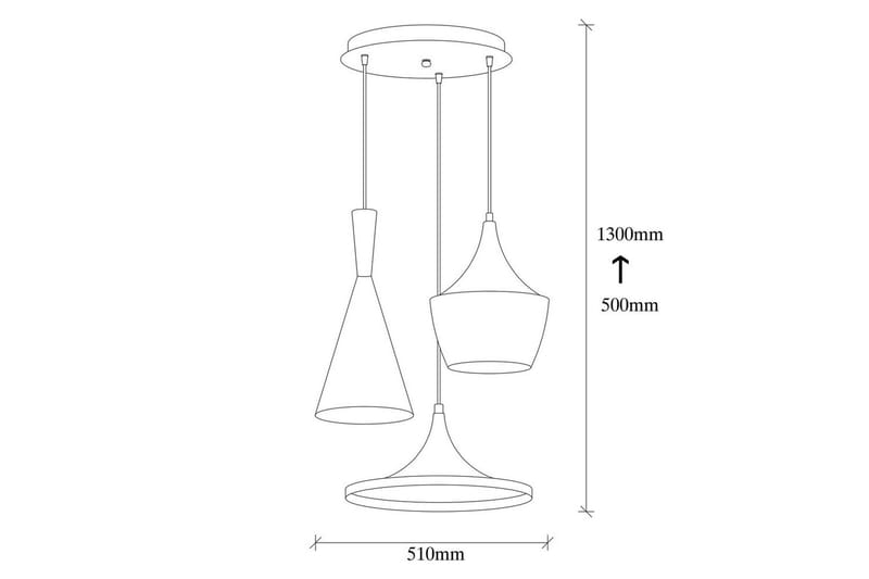 Lysekrone Mangol Sett Svart / Gull - Gull/Svart - Belysning - Innendørsbelysning & Lamper - Taklampe - Pendellamper & Hengelamper