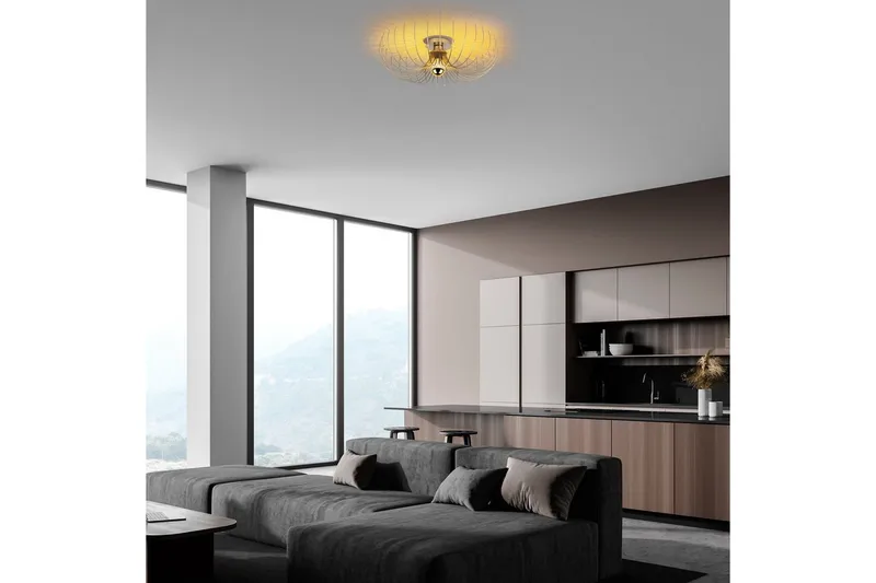 Lysekrone Sadorte gull - 56 x 56 x 16 cm - Belysning - Innendørsbelysning & Lamper - Taklampe - Plafondlampe