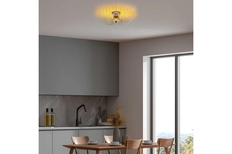 Lysekrone Sadorte gull - 56 x 56 x 16 cm - Belysning - Innendørsbelysning & Lamper - Taklampe - Plafondlampe