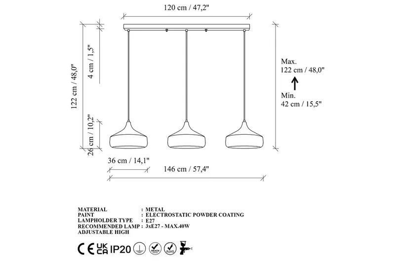 Lysekrone Soodne Svart / Kobber - Svart - Belysning - Innendørsbelysning & Lamper - Taklampe - Pendellamper & Hengelamper