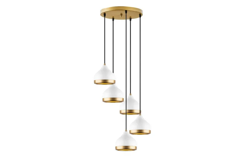 Lysekrone Soodni Fem Sirkel Hvit, Hvit