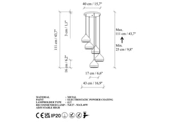 Lysekrone Soodni Fem Sirkel Hvit - Hvit - Belysning - Innendørsbelysning & Lamper - Taklampe - Pendellamper & Hengelamper