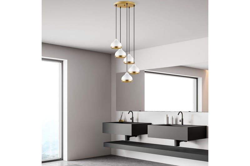 Lysekrone Soodni Fem Sirkel Hvit - Hvit - Belysning - Innendørsbelysning & Lamper - Taklampe - Pendellamper & Hengelamper