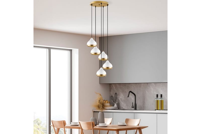 Lysekrone Soodni Fem Sirkel Hvit - Hvit - Belysning - Innendørsbelysning & Lamper - Taklampe - Pendellamper & Hengelamper