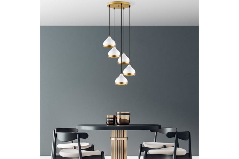 Lysekrone Soodni Fem Sirkel Hvit - Hvit - Belysning - Innendørsbelysning & Lamper - Taklampe - Pendellamper & Hengelamper