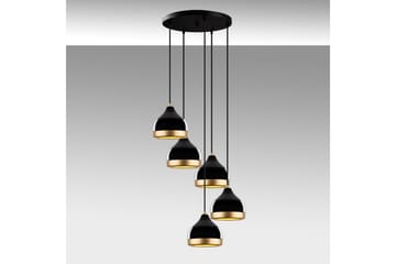 Lysekrone Soodni Fem Sirkel Svart - Svart - Belysning - Innendørsbelysning & Lamper - Taklampe - Pendellamper & Hengelamper