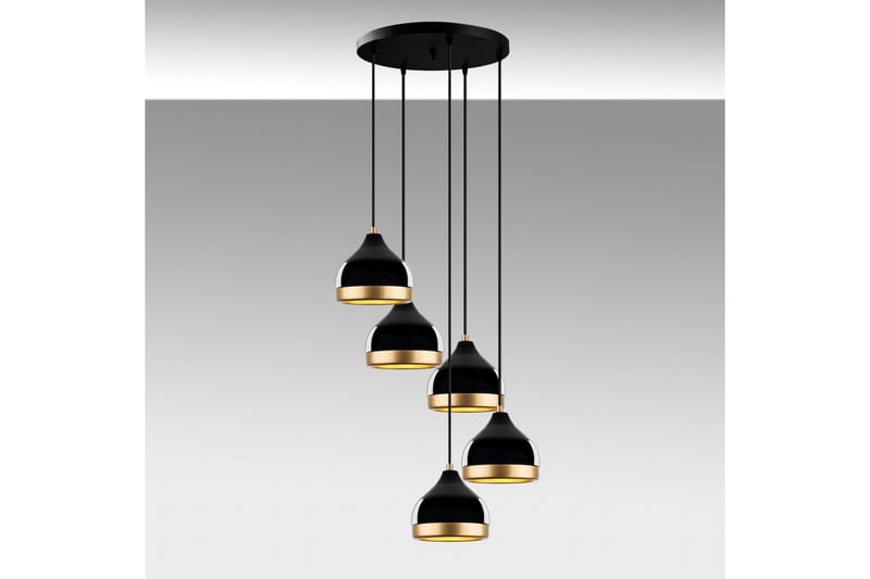 Lysekrone Soodni Fem Sirkel Svart - Svart - Belysning - Innendørsbelysning & Lamper - Taklampe - Pendellamper & Hengelamper