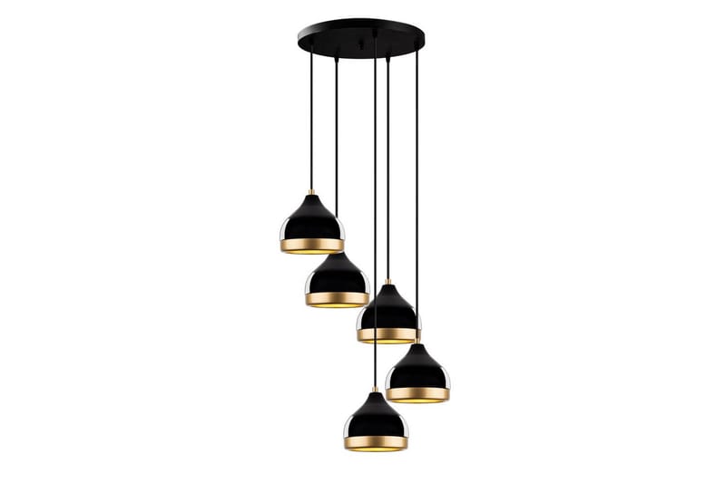 Lysekrone Soodni Fem Sirkel Svart - Svart - Belysning - Innendørsbelysning & Lamper - Taklampe - Pendellamper & Hengelamper