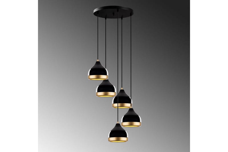 Lysekrone Soodni Fem Sirkel Svart - Svart - Belysning - Innendørsbelysning & Lamper - Taklampe - Pendellamper & Hengelamper