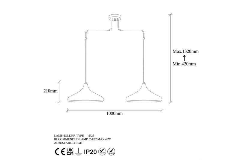 Lysekrone Subesh To Stykker Antikk - Antikk - Belysning - Innendørsbelysning & Lamper - Taklampe - Pendellamper & Hengelamper