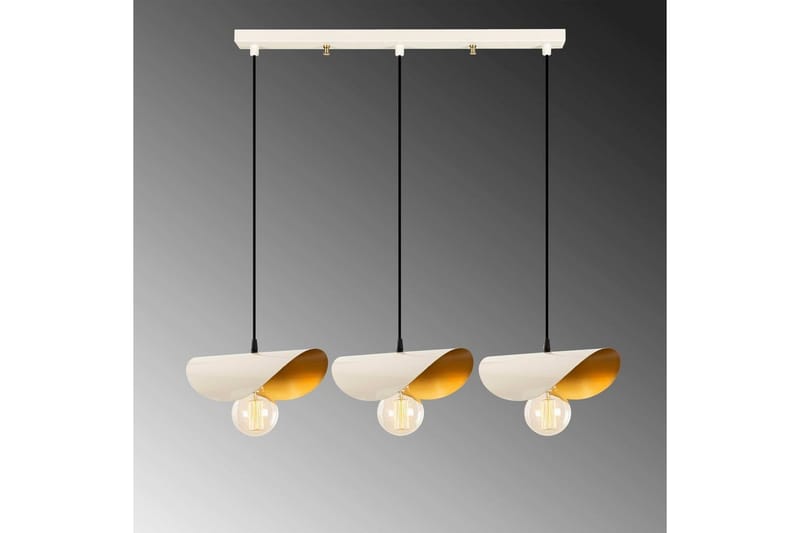 Lysekrone Sugana Three Hvit / Gull - Gull/Hvit - Belysning - Innendørsbelysning & Lamper - Taklampe - Pendellamper & Hengelamper