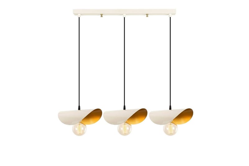 Lysekrone Sugana Three Hvit / Gull - Gull/Hvit - Belysning - Innendørsbelysning & Lamper - Taklampe - Pendellamper & Hengelamper