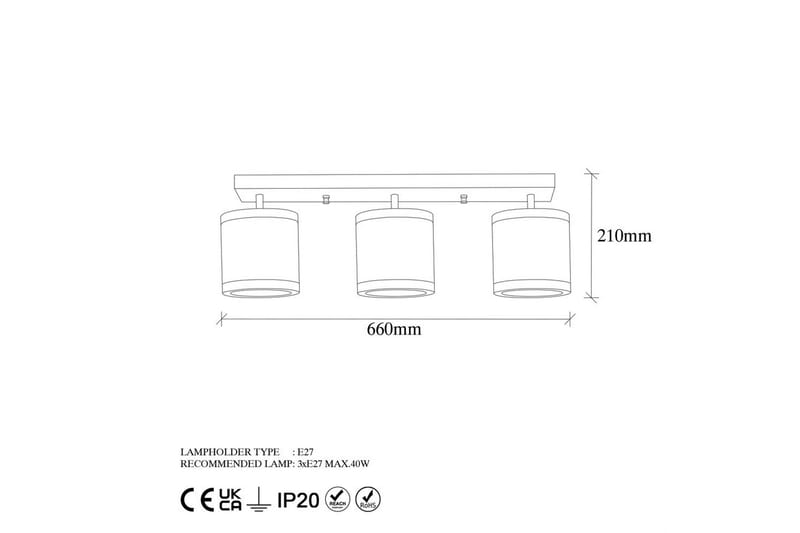 Lysekrone Talra Three Vintage - Gull - Belysning - Innendørsbelysning & Lamper - Taklampe - Plafondlampe