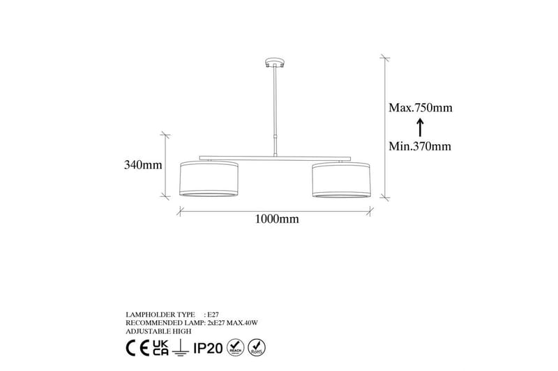 Lysekrone Talra Two Vintage - Gull - Belysning - Innendørsbelysning & Lamper - Taklampe - Pendellamper & Hengelamper