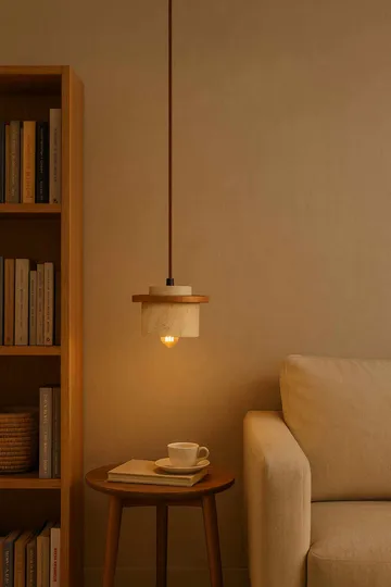 Meyros pendellampe - Beige og Eik - Belysning - Innendørsbelysning & Lamper - Taklampe - Pendellamper & Hengelamper
